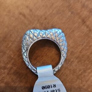 Vintage Brighton Sterling Silver basket Weave Heart Ring NWT